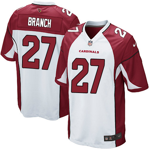 Men's Game Tyvon Branch Nike Jersey White Road - #27 NFL Arizona Cardinals